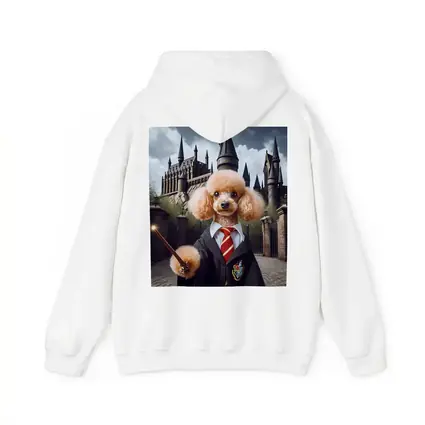 Poodle Wizard Hogwarts Castle Fantasy Art