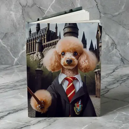 Poodle Wizard Hogwarts Castle Fantasy Art