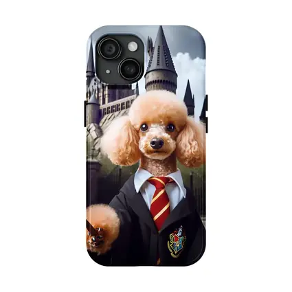 Poodle Wizard Hogwarts Castle Fantasy Art