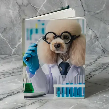 Poodle Scientist In Laboratory White Coat