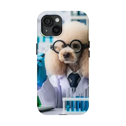 Poodle Scientist In Laboratory White Coat