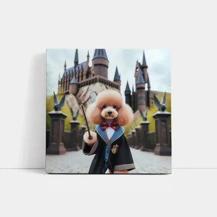 Poodle Wizard Wand Hogwarts Castle Background