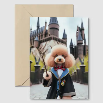 Poodle Wizard Wand Hogwarts Castle Background