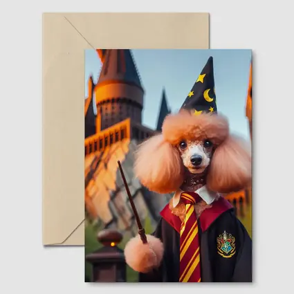 Poodle Wizard Wand Magic Castle Background