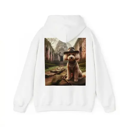 Poodle Dog Explorer Hat Ancient Temple Ruins