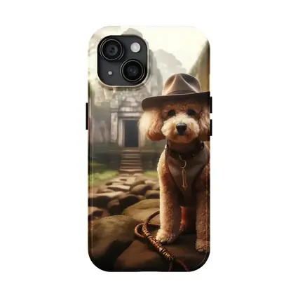 Poodle Dog Explorer Hat Ancient Temple Ruins