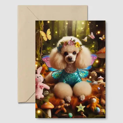 Poodle Fairy Wings Enchanted Forest Fantasy