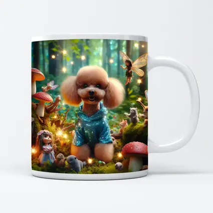 Poodle Dog Fairy Forest Fantasy Scene