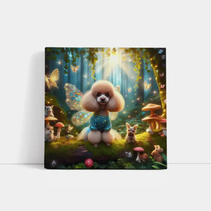 Fairy Poodle Dog Enchanted Forest Scene
