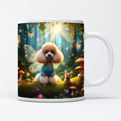 Fairy Poodle Dog Enchanted Forest Scene