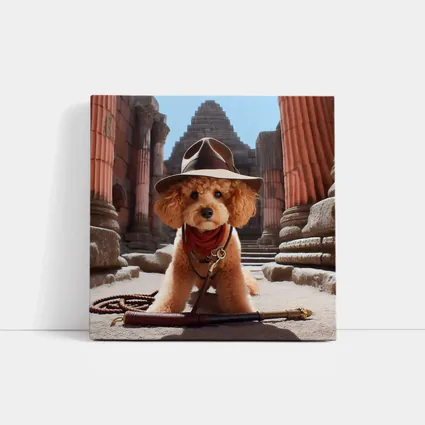 Poodle Dog Explorer Ancient Temple Ruins