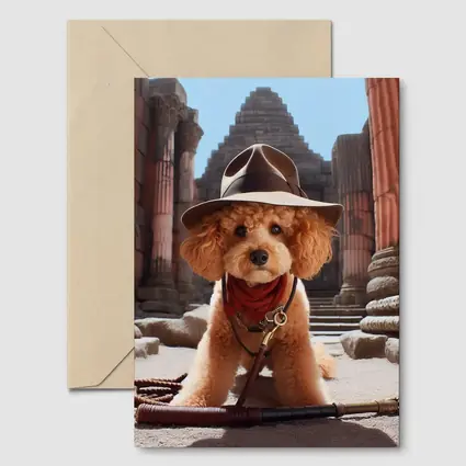 Poodle Dog Explorer Ancient Temple Ruins