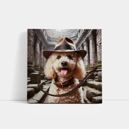 Poodle Explorer Hat Ancient Temple Ruins