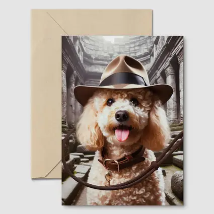 Poodle Explorer Hat Ancient Temple Ruins
