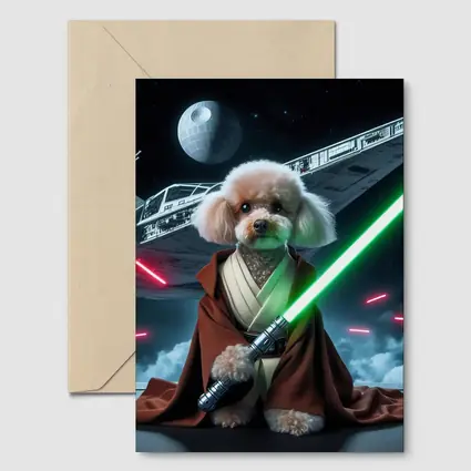Poodle Jedi Knight Space Battle Scene