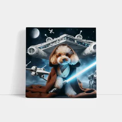 Poodle Jedi Knight Space Battle Scene