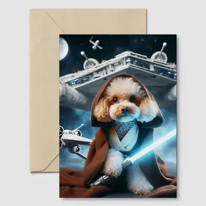 Poodle Jedi Knight Space Battle Scene