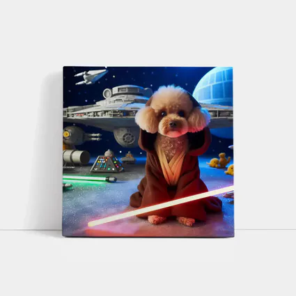 Poodle Jedi Space Galaxy Lightsaber Art