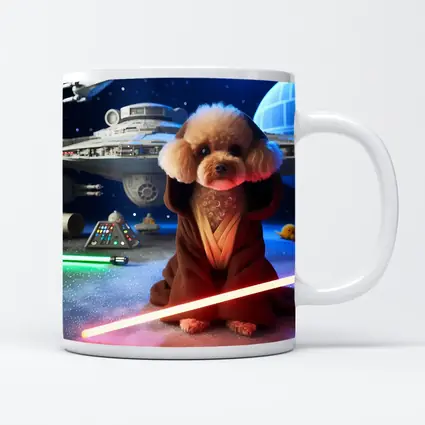 Poodle Jedi Space Galaxy Lightsaber Art