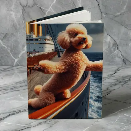 Poodle Dog Posing on Ocean Cruise Ship