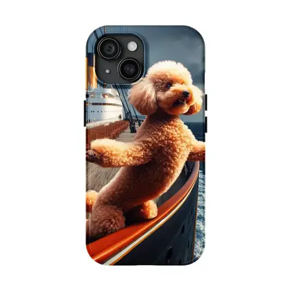 Poodle Dog Posing on Ocean Cruise Ship