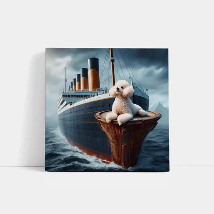 Poodle Dog On Titanic Ship Ocean