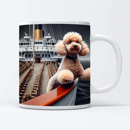 Poodle Dog Posing on Ocean Cruise Ship
