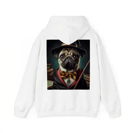 Pug Dog Wizard Hat Wand Fantasy Portrait