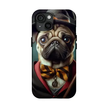 Pug Dog Wizard Hat Wand Fantasy Portrait