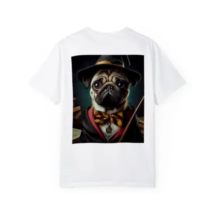 Pug Dog Wizard Hat Wand Fantasy Portrait