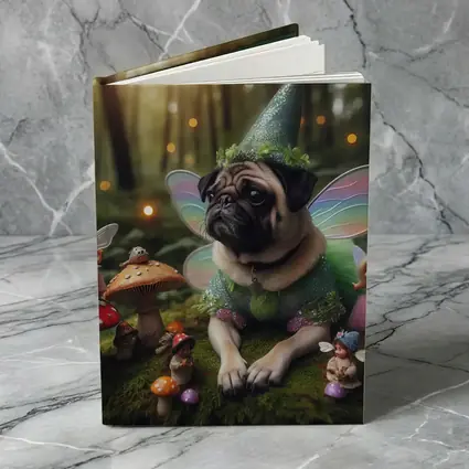 Fairy Pug Dog Mushroom Enchanted Forest