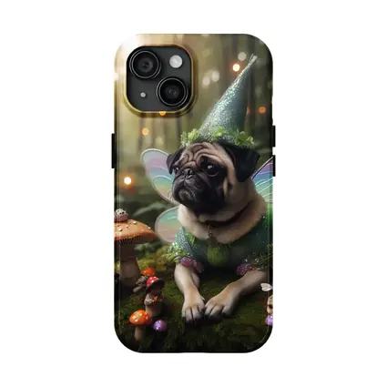 Fairy Pug Dog Mushroom Enchanted Forest
