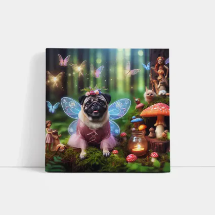 Pug Fairy Wings Enchanted Fantasy Forest