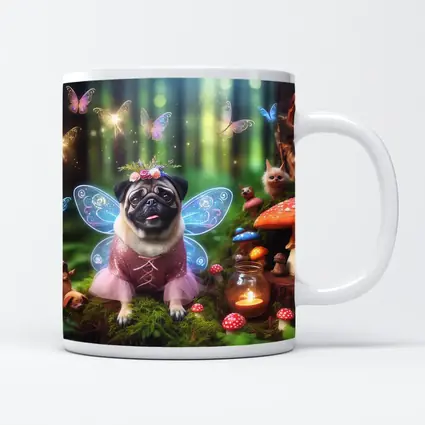 Pug Fairy Wings Enchanted Fantasy Forest