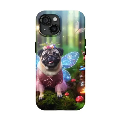 Pug Fairy Wings Enchanted Fantasy Forest