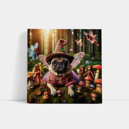 Pug Dog Fairy Wizard Enchanted Forest