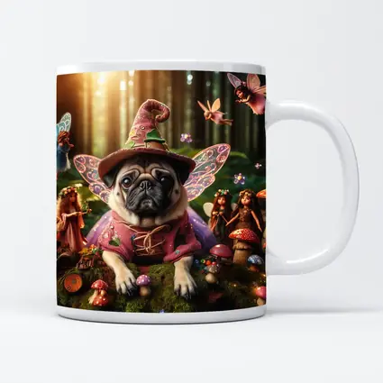 Pug Dog Fairy Wizard Enchanted Forest
