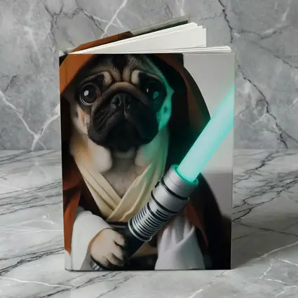 Pug Dog Jedi Robe Green Lightsaber