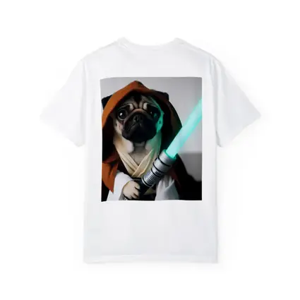 Pug Dog Jedi Robe Green Lightsaber