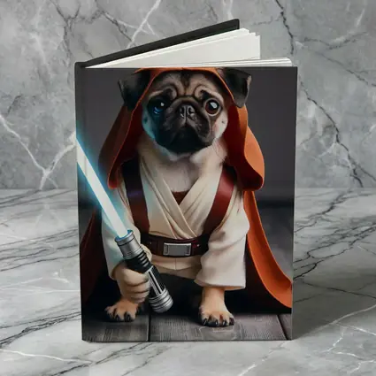 Pug Dog Dressed As Jedi Knight