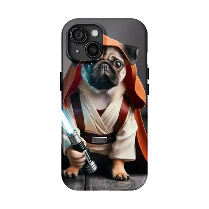 Pug Dog Dressed As Jedi Knight