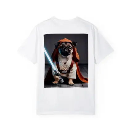 Pug Dog Dressed As Jedi Knight