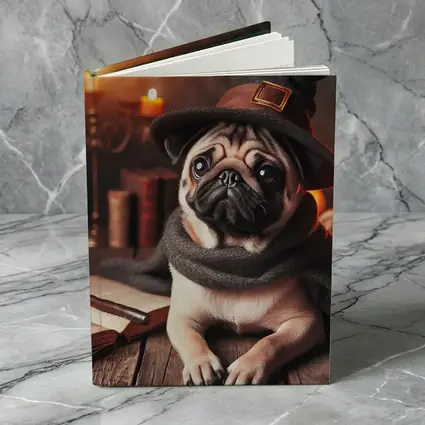 Wizard Pug Dog Wearing Witch Hat Candles