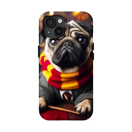 Pug Dog Wizard Costume Halloween Setting