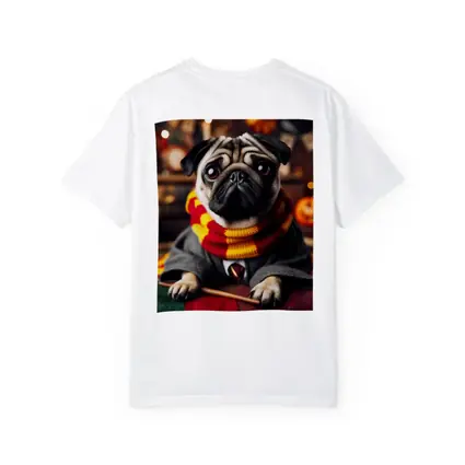 Pug Dog Wizard Costume Halloween Setting