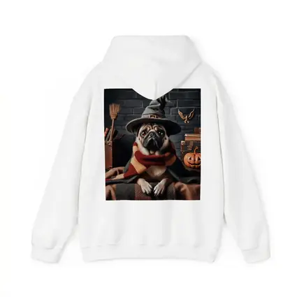 Pug Dog Wizard Hat Halloween Spooky Setting