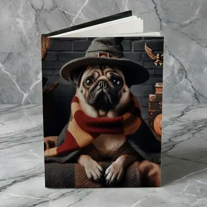 Pug Dog Wizard Hat Halloween Spooky Setting