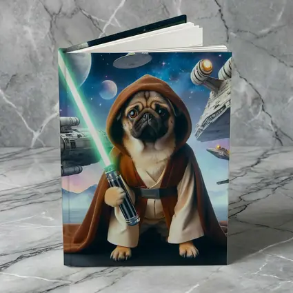 Pug Jedi Space Battle Galaxy Background