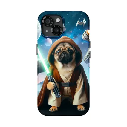 Pug Jedi Space Battle Galaxy Background