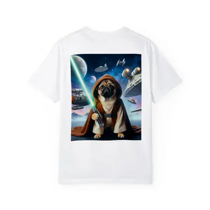 Pug Jedi Space Battle Galaxy Background